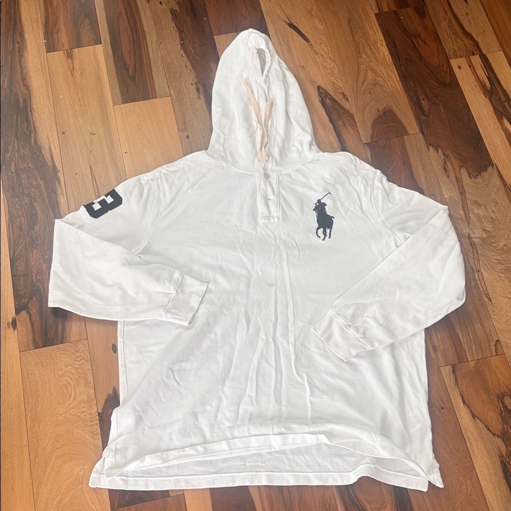 Polo by Ralph Lauren White Hoodie with Navy Tag